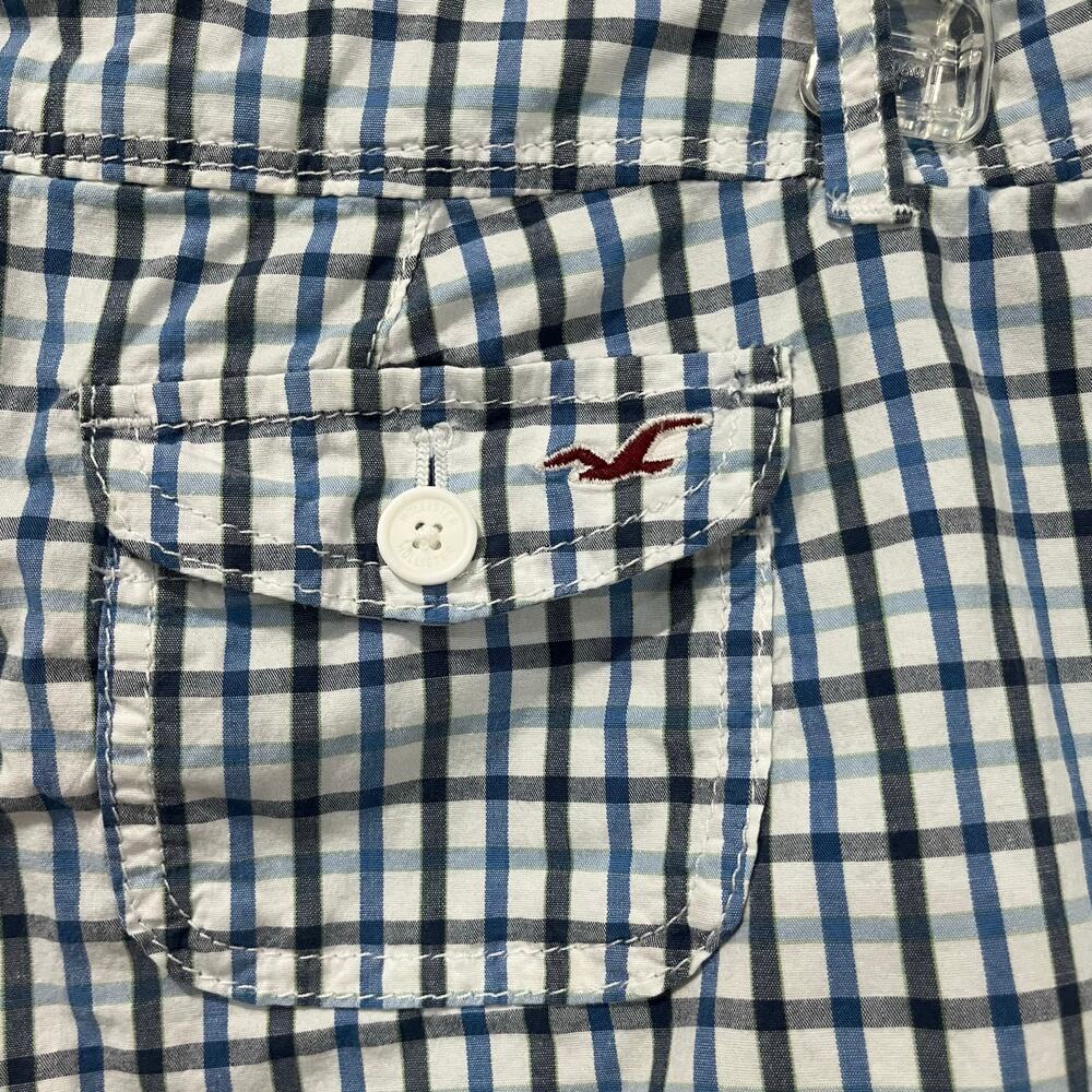 Hollister Blue Gingham Shorts Cottagecore Y2K Summer Preppy Mini Shorts - Picture 5 of 6